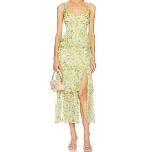 ASTR the Label Floral Yellow and Green Dress